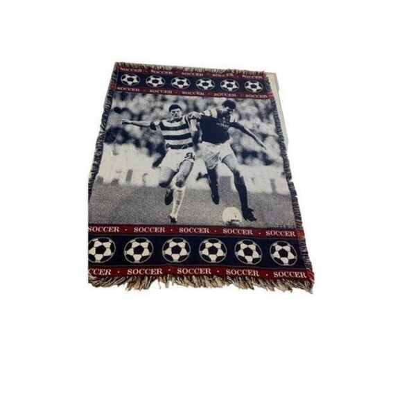 Vintage 90s Soccer MWW 1993 Tapestry Blanket - Picture 6 of 12